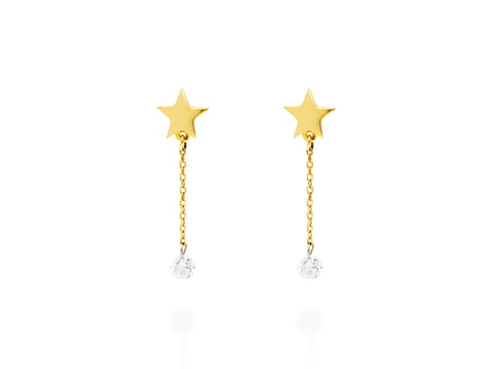 Pendientes de Oro 18Kt estrella ballerina