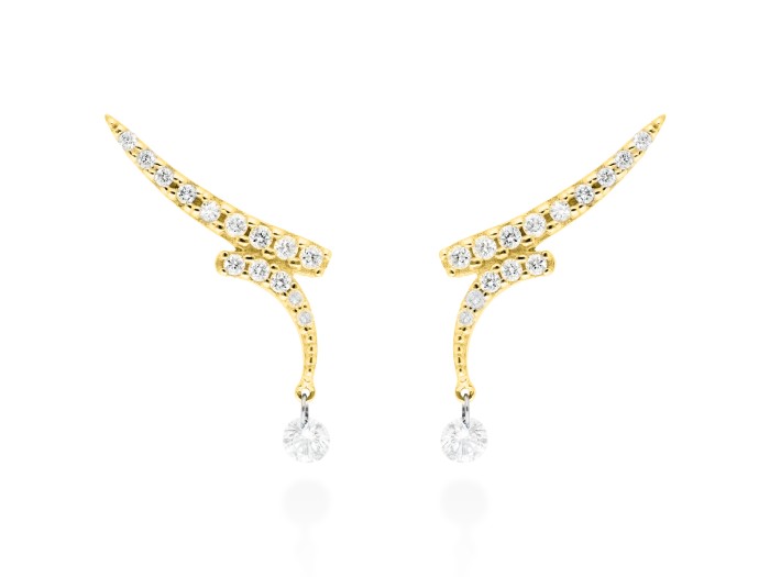 Pendientes de Oro 18Kt y diamantes trepador ballerina