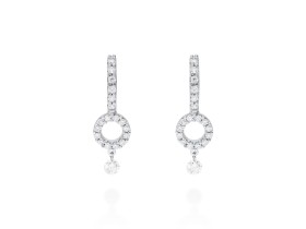 Pendientes de Oro 18Kt y diamantes redondo ballerina