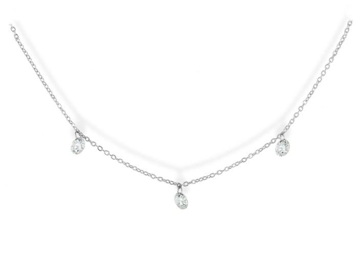 Gargantilla de Oro 18Kt tres diamantes ballerina