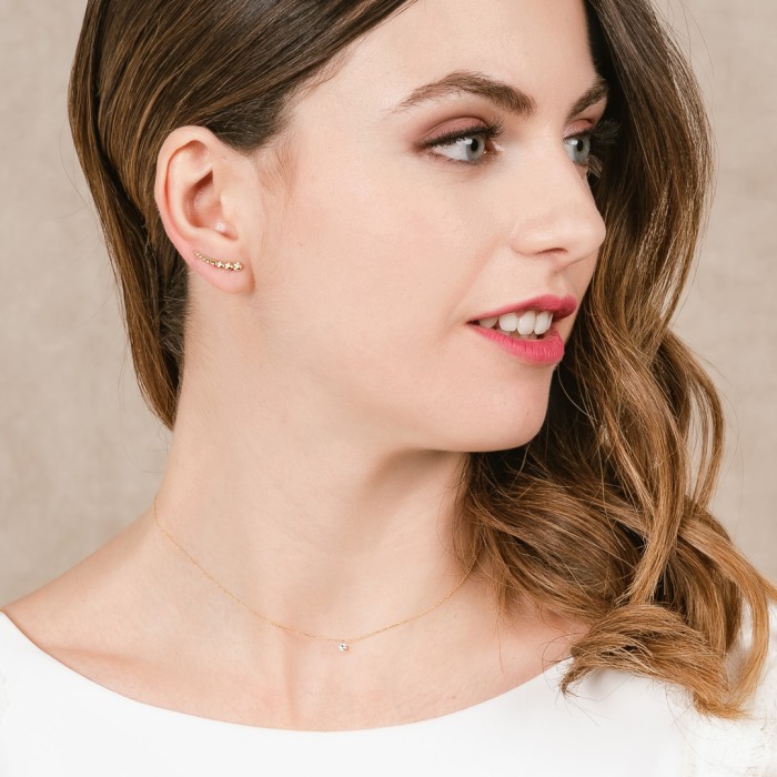 Gargantilla de Oro 18Kt un diamante ballerina