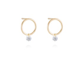 Earrings in 18kt. Gold and diamonds