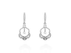 Pendientes de Oro 18Kt y diamantes vintage ballerina
