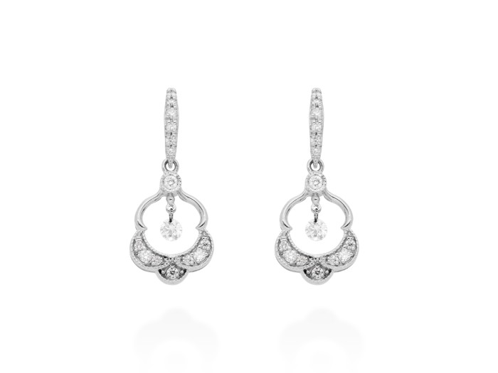 Pendientes de Oro 18Kt y diamantes vintage ballerina