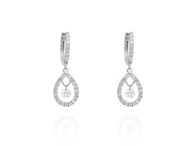 Pendientes de Oro 18Kt y diamantes lágrima ballerina