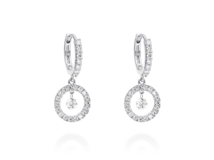 Pendientes de Oro 18Kt y diamantes redondo ballerina