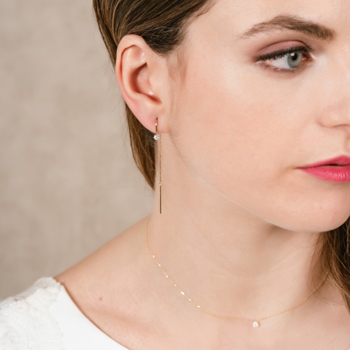 Pendientes de Oro 18Kt largos ballerina