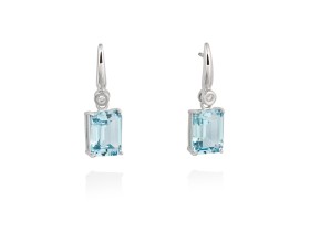Pendientes de Oro 18Kt y aguamarina