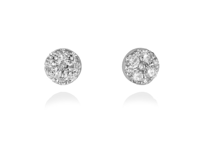 Pendientes pavé de Oro 18Kt y diamantes
