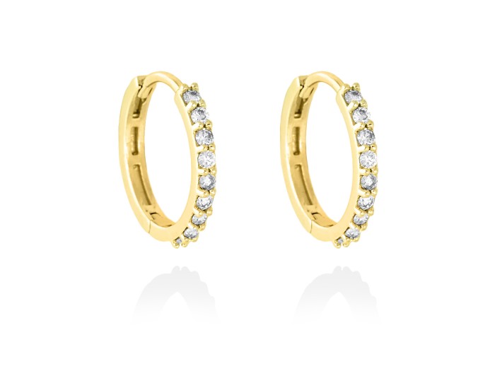 Pendientes   en Oro amarillo 18Kt y diamantes