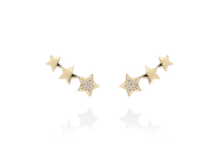 Pendientes   en Oro amarillo 18Kt y diamantes
