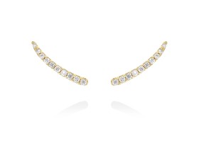 Pendientes   en Oro amarillo 18Kt y diamantes