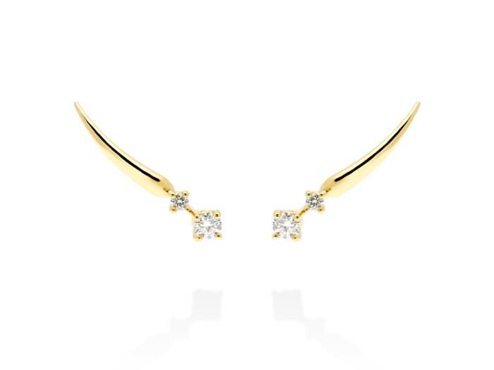 Climber Earring   in 18kt yellow Gold and diamonds