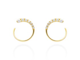 Pendientes   en Oro amarillo 18Kt y diamantes