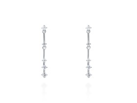 Pendientes   en Oro blanco 18Kt y diamantes