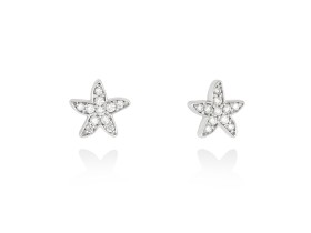 Pendientes estrella de Oro 18Kt y diamantes