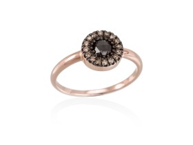 Anillo  en Oro 18Kt. y diamantes