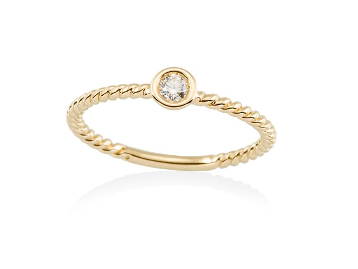 Anillo  en Oro 18Kt. y diamantes