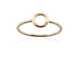Anillo  en Oro 18Kt. y diamantes