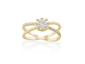 Anillo  en Oro 18Kt. y diamantes