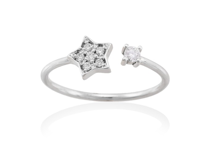Anillo  en Oro 18Kt. y diamantes