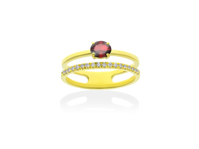 Anillo   en Oro amarillo 18Kt y diamantes