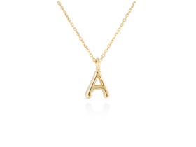 Colgante letra A en oro amarillo 18kt