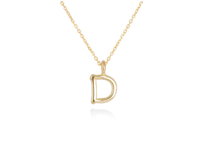 Colgante letra D en oro amarillo 18kt