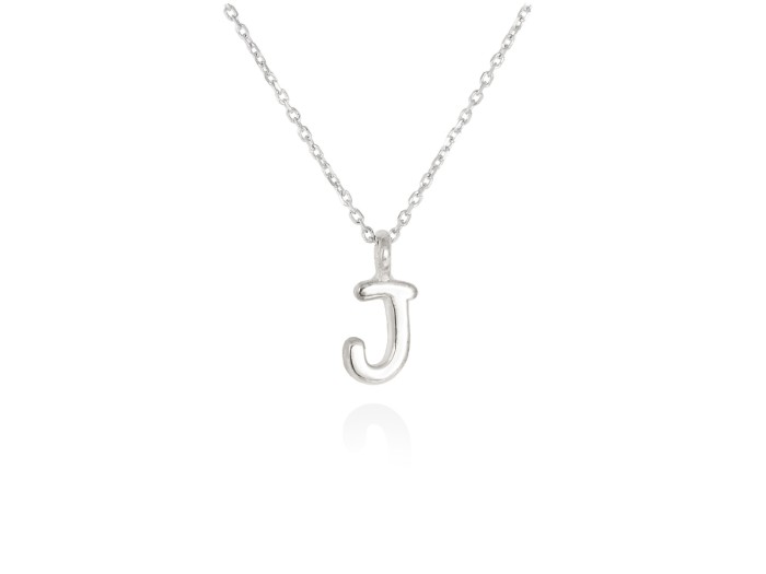 Colgante letra J en oro amarillo 18kt