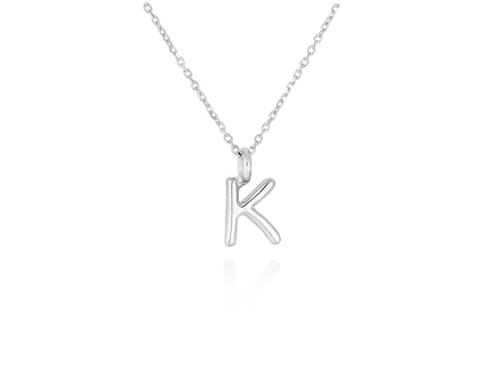 Colgante letra K en oro amarillo 18kt