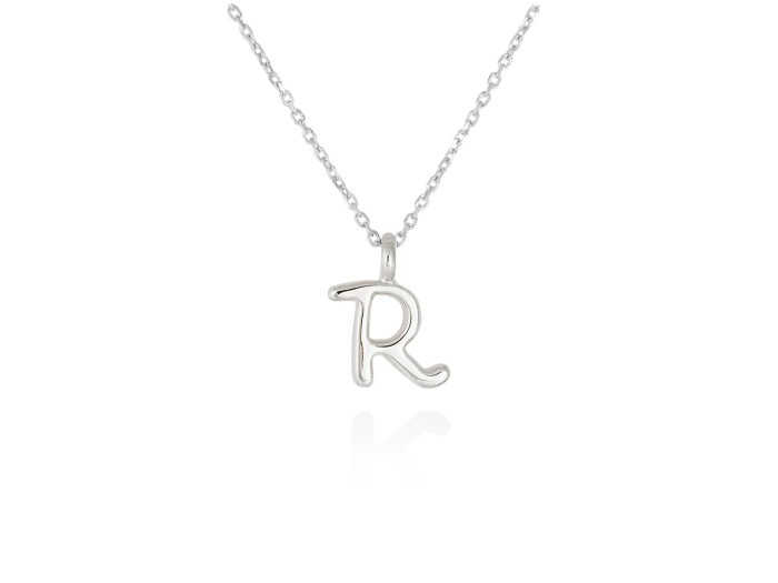 Colgante letra R en oro amarillo 18kt
