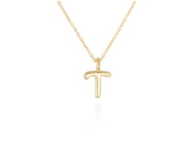 Colgante letra T en oro amarillo 18kt