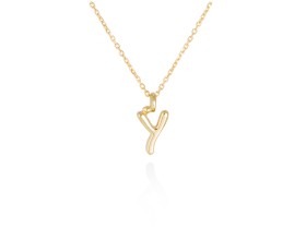 Colgante letra Y en oro amarillo 18kt