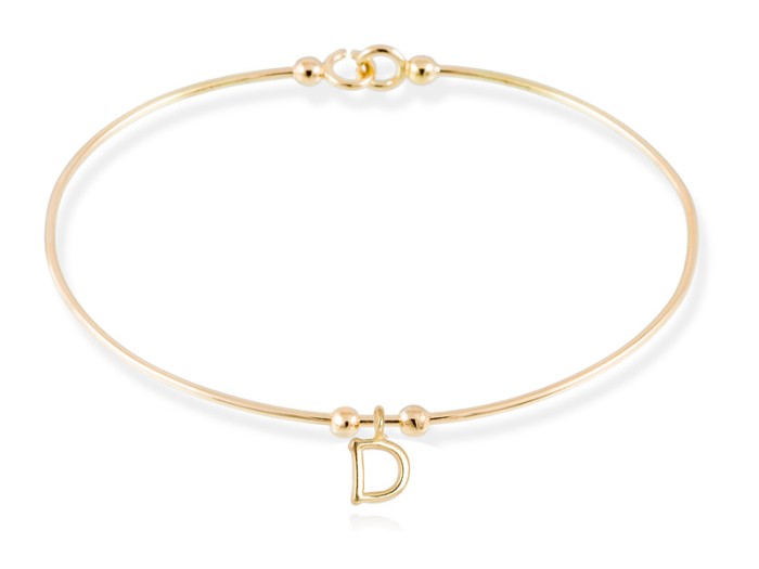 Bracelet letra D in 18kt yellow Gold