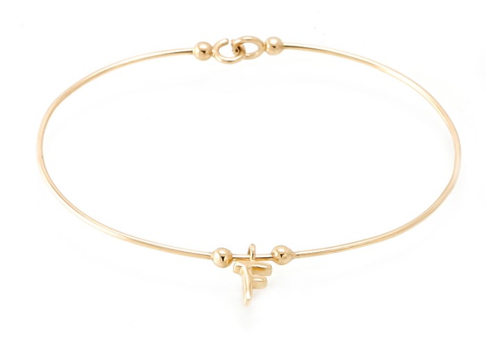 Armband letra F in 18kt Gelbgold