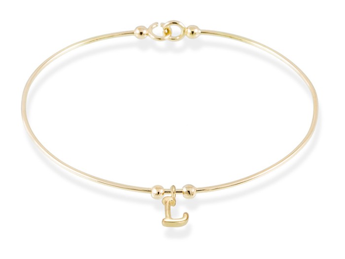 Bracelet letra L in 18kt yellow Gold