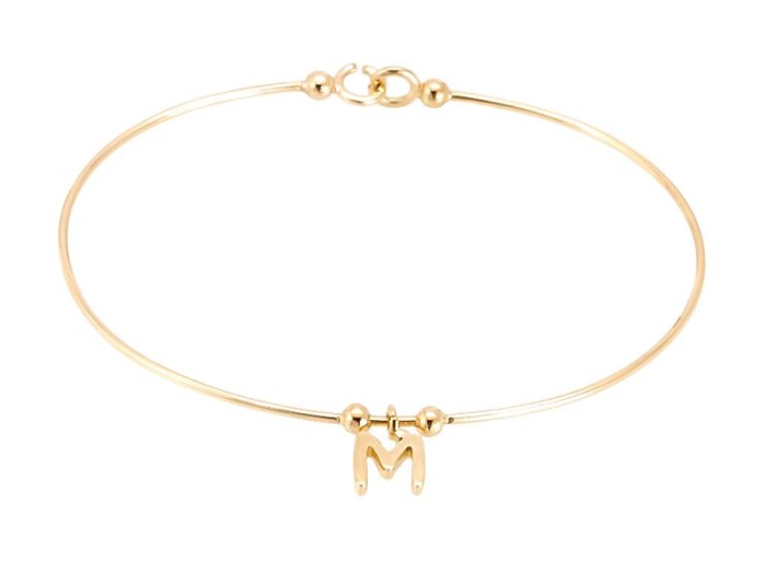 Bracelet letra M in 18kt yellow Gold