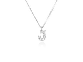 Colgante letra  J de diamantes en oro amarillo y blanco 18kt