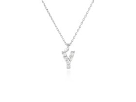 Colgante letra  Y de diamantes en oro amarillo y blanco 18kt