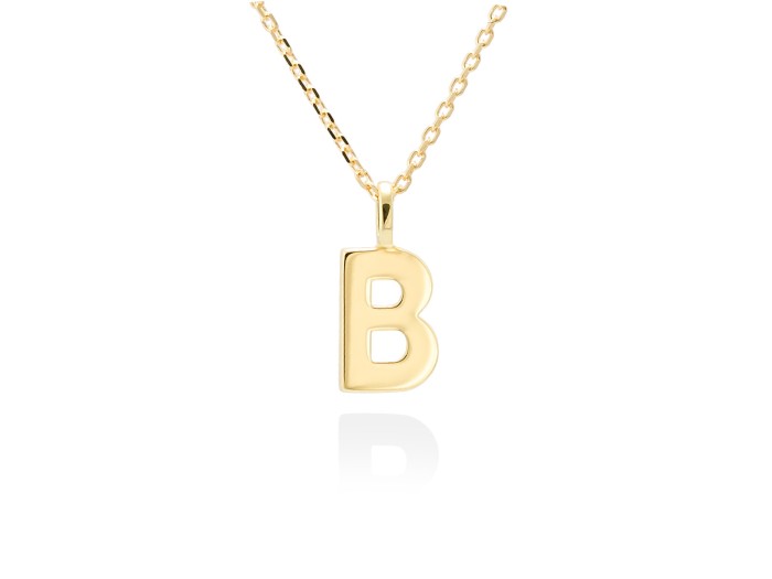 Colgante letra B en oro amarillo 18kt