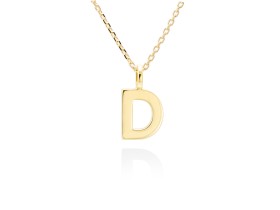 Colgante letra D en oro amarillo 18kt