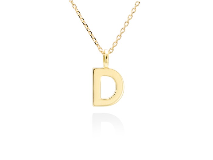 Colgante letra D en oro amarillo 18kt