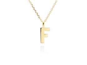 Colgante letra F en oro amarillo 18kt