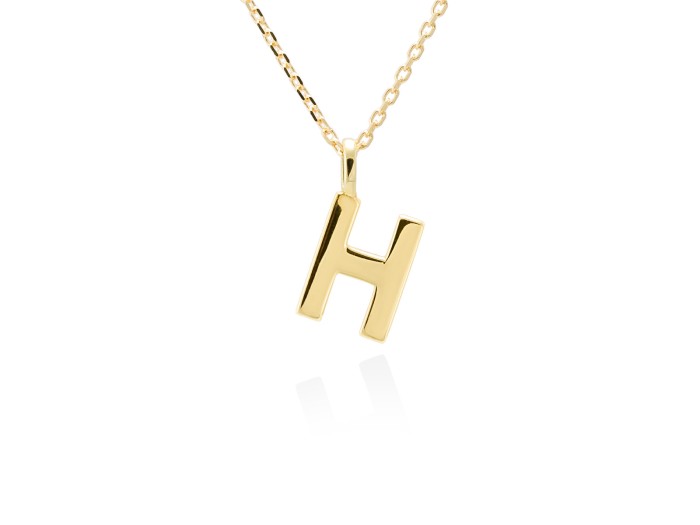 Colgante letra H en oro amarillo 18kt
