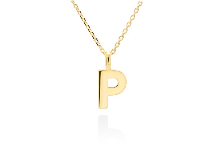 Colgante letra P en oro amarillo 18kt