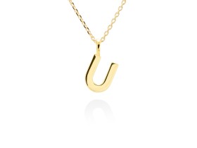 Colgante letra U en oro amarillo 18kt