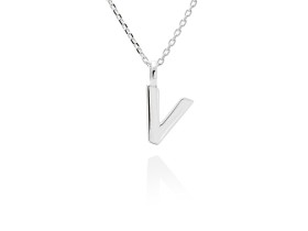 Colgante letra V en oro amarillo 18kt