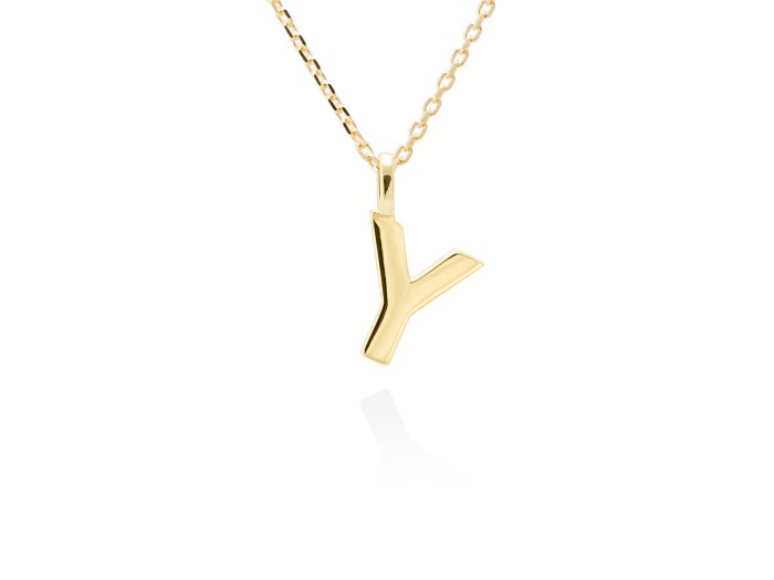 Colgante letra Y en oro amarillo 18kt