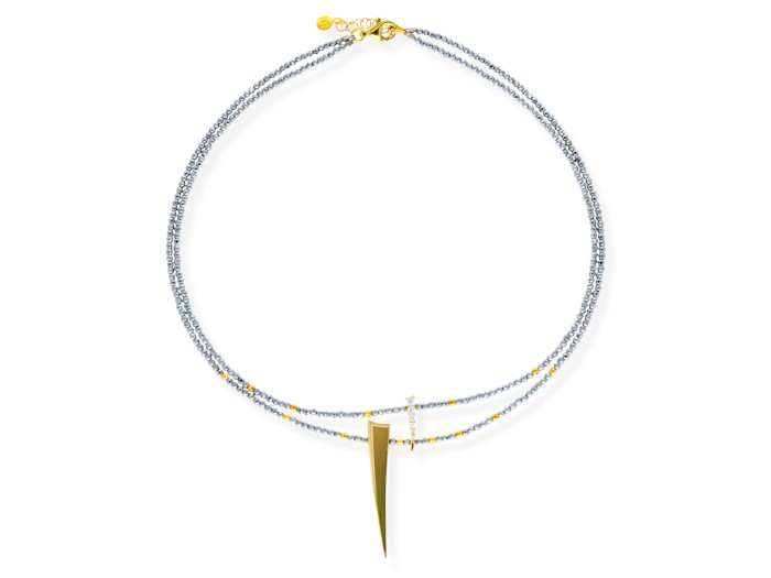 Necklace Spine  in golden silver