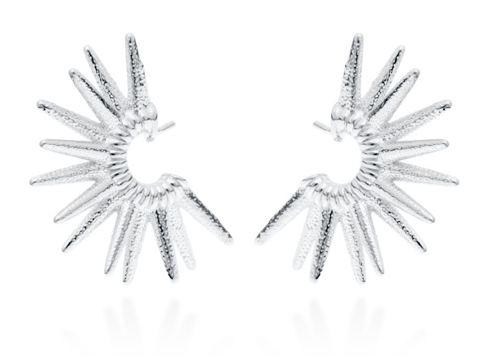 Pendientes de plata aro con pinchos